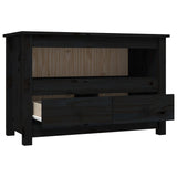 TV Cabinet Black 79x35x52 cm Solid Wood Pine 821501