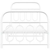 Metal Bed Frame without Mattress with Footboard White 90x200cm 377177