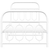 Metal Bed Frame without Mattress with Footboard White 90x200cm 377177
