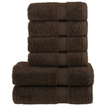 6 Piece Premium Towel Set SOLUND Brown 600 gsm 137557