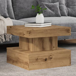 ZNTS Coffee Table with LED Lights Artisian Oak 50x50x40 cm 857713