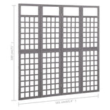 4-Panel Room Divider/Trellis Solid Fir Wood Grey 161x180 cm 316487