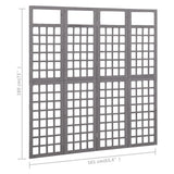 4-Panel Room Divider/Trellis Solid Fir Wood Grey 161x180 cm 316487