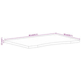 Desk Top with Curve 80x50x2.5 cm Solid Wood Rough Mango 370192