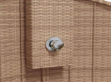 Outdoor Shower Beige 100x100x241.5 cm Poly Rattan and Acacia Wood 368214
