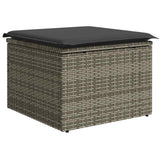 7 Piece Garden Sofa Set with Cushions Grey Poly Rattan Acacia 3327623