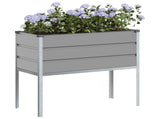 Planter Light Grey 100 x 45 x 90 cm Galvanised Steel 42018178