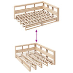 ZNTS Bookcase Bed without Mattress 150x200cm Solid Wood Pine 3324496