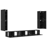 TV Units 4 pcs Black Oak Engineered wood 3393277
