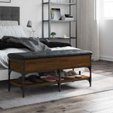 Shoe Bench Brown Oak 102x42x45 cm Engineered Wood 835201
