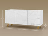 Modern Luxe High Gloss Sideboard, with Hairpin Legs - White T3398P530739