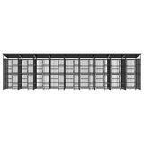 Outdoor Dog Kennel with Roof Steel 16.59 m 3097954