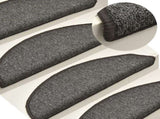 Stair Mats 15 pcs 56x17x3 cm Dark Grey Half Round 322368