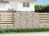 Arched Gabion Baskets 3 pcs 200x30x200/220 cm Galvanised Iron 3145536