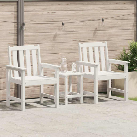 Garden Dining Chair 2 pcs White 65.5 x 59 x 88cm HDPE 42006604