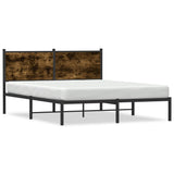 Metal Bed Frame without Mattress Smoked Oak 140x200 cm 4007668