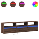 TV Wall Cabinet with LED Brown Oak 180x31x45 cm 3307946