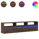 TV Wall Cabinet with LED Brown Oak 180x31x45 cm 3307946