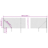 Chain Link Fence with Spike Anchors Anthracite 1.1x25 m 153978