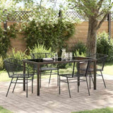 Garden Dining Set 5 pcs Black Poly Rattan 3380893
