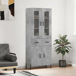 Highboard Concrete Grey 69.5x34x180 cm Engineered Wood 3198541