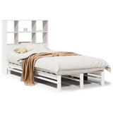 Bookcase Bed without Mattress White 90x200 cm Solid Wood 3323912