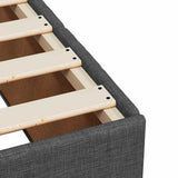 Bed Frame without Mattress Dark Grey Double Fabric 3284869