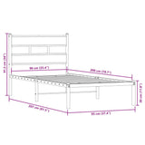 Metal Bed Frame without Mattress Sonoma Oak 90x200 cm 4017095