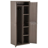 Garden Storage Cabinet Brown 65x45x172 cm PP Wood Look 151241