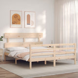 Bed Frame without Mattress King Size Solid Wood 3195096