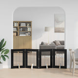 Foldable Dog Gate with Stands 4 pcs Black Oak 241 cm 892097