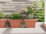 Square Flower Pot 24 pcs Brick Red 28.5 x 28.5 x 22 cm Plastic 42020344
