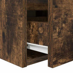ZNTS Wall-mounted Bedside Cabinets 2 pcs Smoked Oak 38x34x40 cm 861256