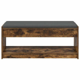 Hall Bench with Cushion with Shelf Smoked Oak 103 x 38 x 45 cm 891588