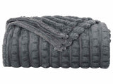Throw Blanket Dark Grey 240 x 220 cm Fleece 42016919