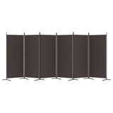 6-Panel Room Divider Brown 520x180 cm Fabric 350271