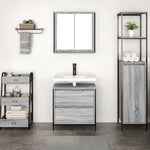 2 Piece Bathroom Furniture Set Grey Sonoma Engineered Wood 3328367