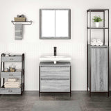 2 Piece Bathroom Furniture Set Grey Sonoma Engineered Wood 3328367