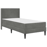 Bed Frame with Mattress Dark Grey 90 x 190 cm Velvet 3415245
