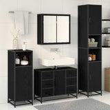 Bathroom Furniture Set 4 pcs Black Oak Engineered Wood 3402316