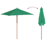 Garden Parasol Green Fabric, Laminated bamboo, Hardwood 150x200 cm 44534