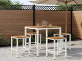 Garden Bar Table Natural and White 80 x 80.5 x 105 cm 901338