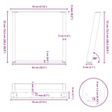 Dining Table Legs U-Shaped 2 pcs White 70x cm Steel 4012793