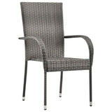 Garden Dining Set 3 pcs Grey Powder-Coated Steel 3379408