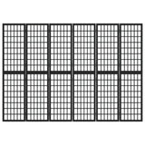 Folding 6-Panel Room Divider Japanese Style 240x170 cm Black 352082