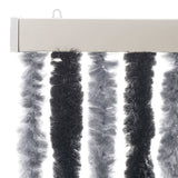 ZNTS Fly Curtain Grey and Black 90x220 cm Chenille 377328