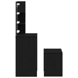 LED Dressing Table Set 2 pcs Black Oak Engineered Wood 3333070