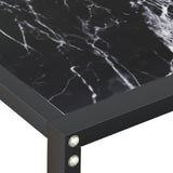 Console Table Black Marble 200x35x75.5cm Tempered Glass 331689