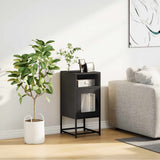 ZNTS Bedside Cabinet Black 36x39x78 cm Cold-rolled Steel 853410