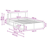 Bed Frame with Storage Grey Sonoma 160 x 200 cm Engineered Wood 3433402